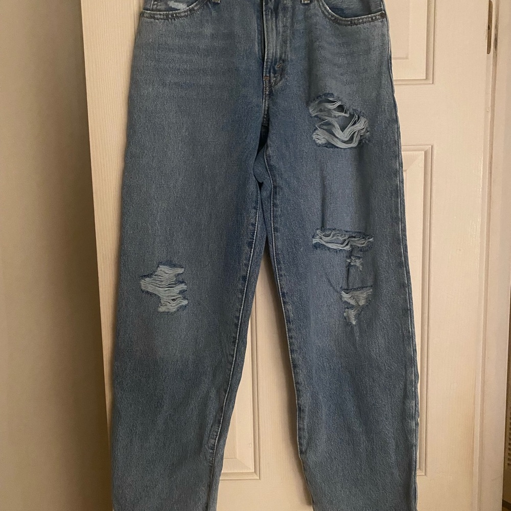 Levi's Light Blue High-Waist Flare Jeans with Ripped Detail